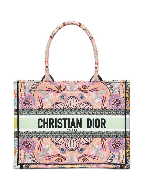 dior book tote beige stripes embroidery|Christian Dior Book Tote Beige .